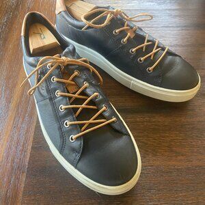 ECCO Soft7 (or ~ Soft7) sneakers, leather, black with tan, Men's 45 (10.5-11)